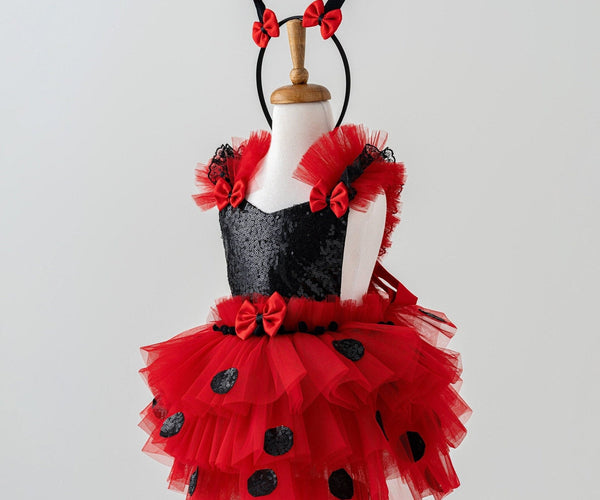 red and black tutu dress Red & Black Polka Dot Tutu Dress for 9-12 Months