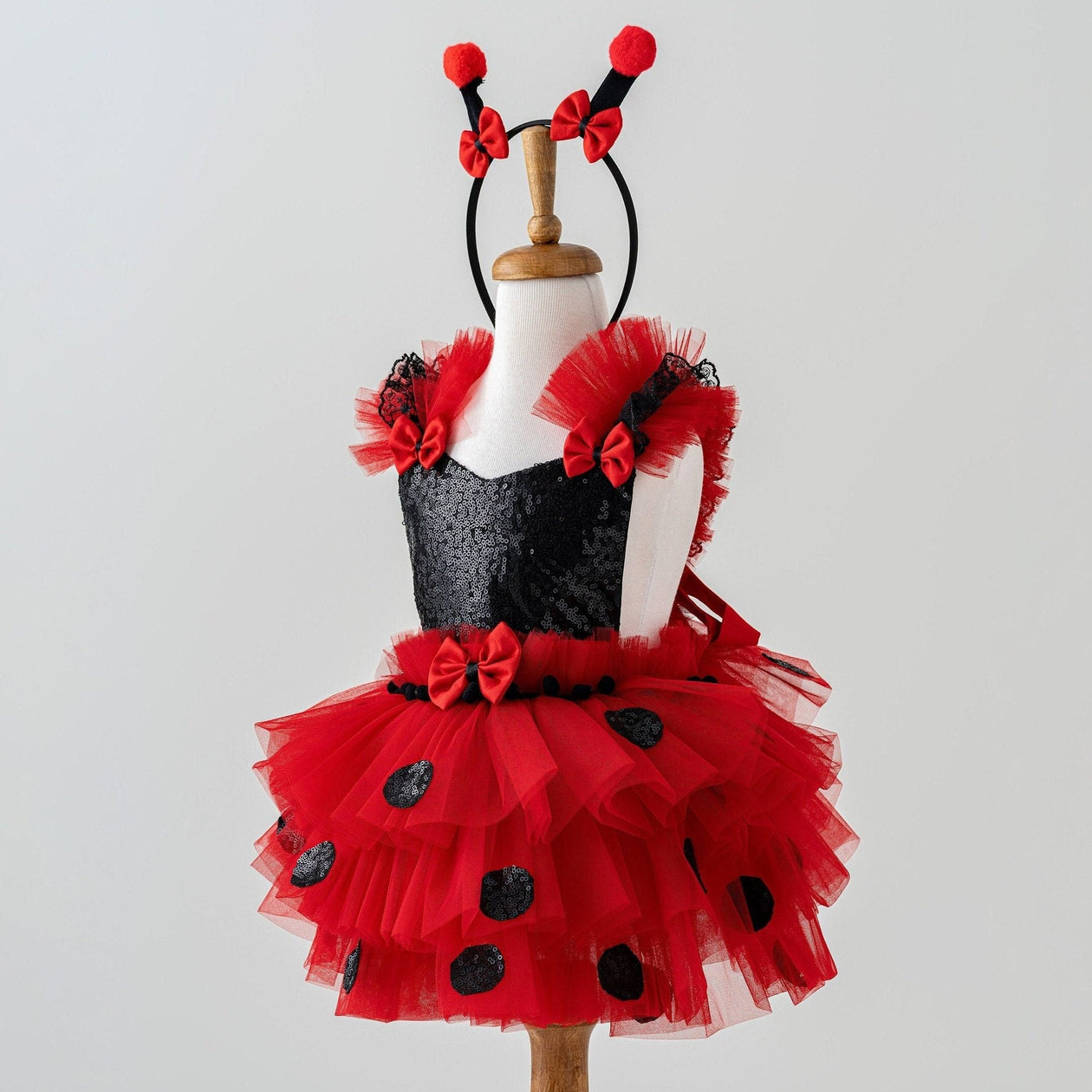 Red & Black Polka Dot Tutu Dress for 9-12 Months - Fairy-Inspired Costume by Costumes Club Red & Black Polka Dot Tutu Dress for 9-12 Months - Fairy-Inspired Costume by Costumes Club