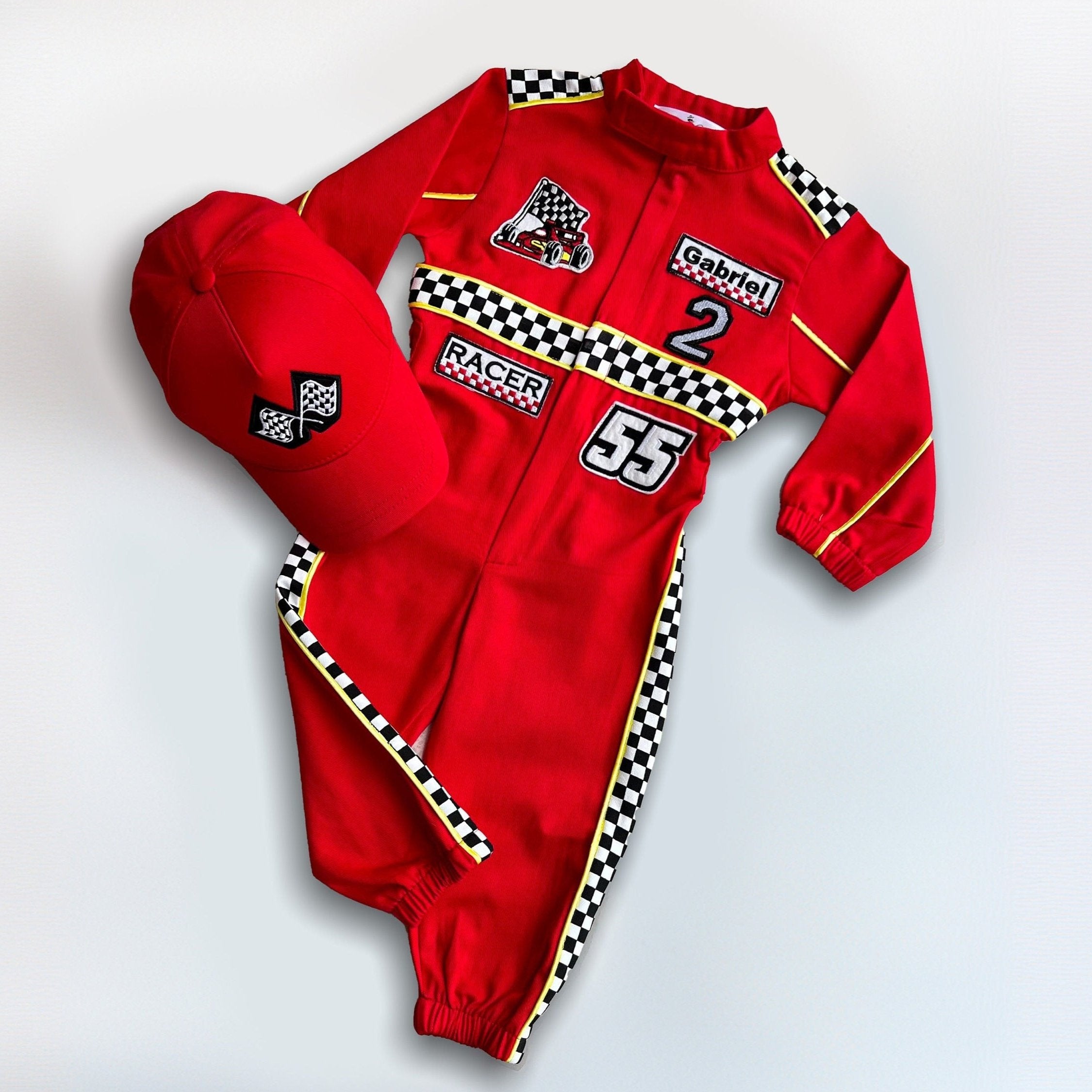 CRW Kids Pit Crew Suit - Baby/Toddler Dress Up Race Suit (Ages 1-8 Years)