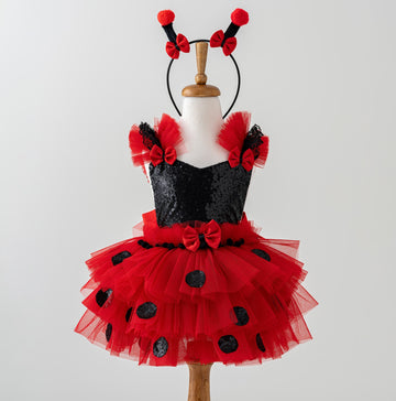 Red & Black Polka Dot Tutu Dress for 9-12 Months - Fairy-Inspired Costume by Costumes Club Red & Black Polka Dot Tutu Dress for 9-12 Months - Fairy-Inspired Costume by Costumes Club