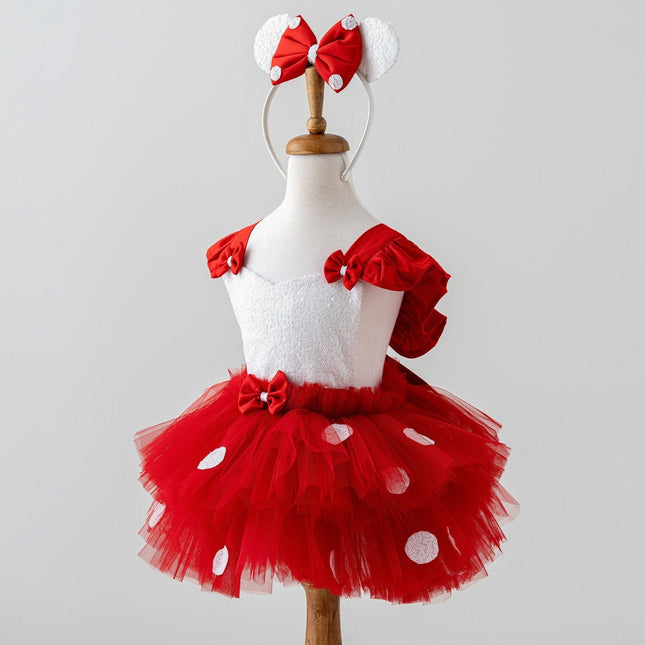 fitted lace wedding dress Pink Polka Dot Dress – Costumes Club