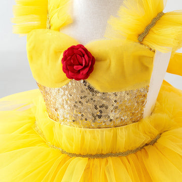 Costumes Club Yellow Princess Dress for 3 Year Old - Enchanting Beauty and The Beast Costume Costumes Club Yellow Princess Dress for 3 Year Old - Enchanting Beauty and The Beast Costume
